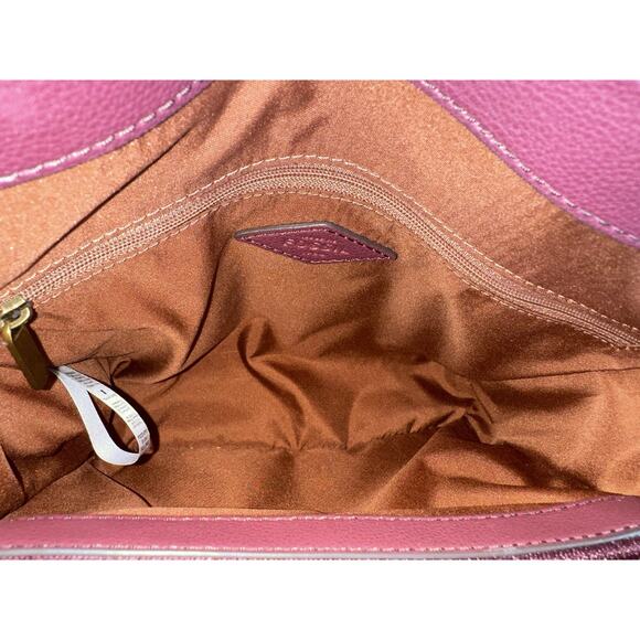 Fossil Kyler Satchel Wine Snake Python Embossed Convertible Crossbody MSRP $250 - Picture 6 of 7